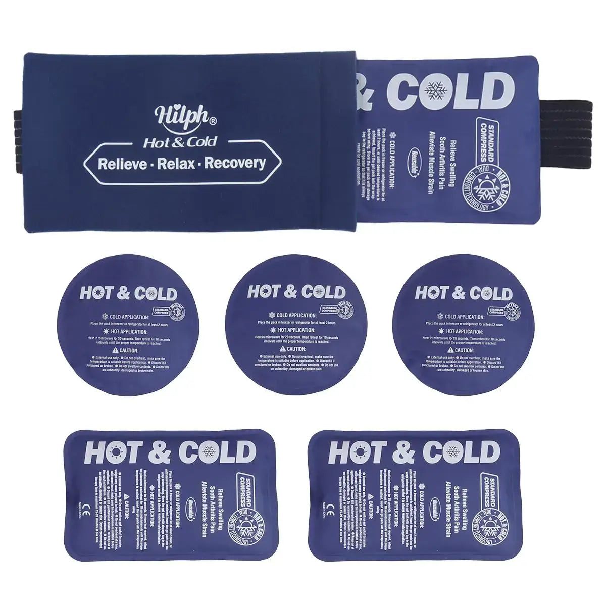 Reusable 6 Pack Hot and Cold Gel Ice Packs.