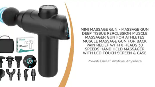 Mini Massage Gun - Massage Gun Deep Tissue Percussion Muscle Massager Gun For Athletes Muscle Massage Gun For Back Pain Relief With 8 Heads 30 Speeds Hand Held Massager with LCD Touch Screen & Case by@Outfy