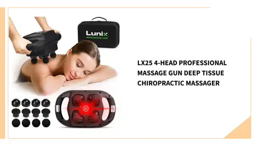 LX25 4-Head Professional Massage Gun Deep Tissue Chiropractic Massager by@Outfy