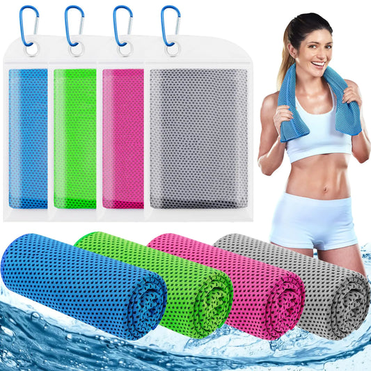 4 Pack Cooling Towels (40"x12") Cooling Towels for Neck and Face