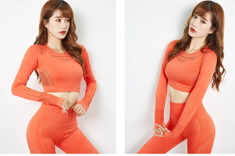 Women's Long Sleeve Yoga Set - Plus Size Activewear